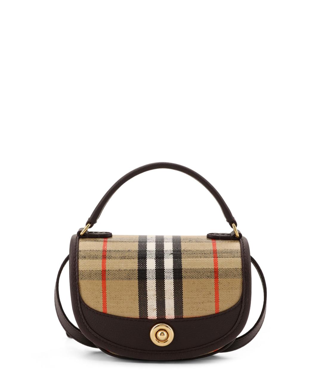 BURBERRY Бежевая льняная сумка через плечо, фото 1