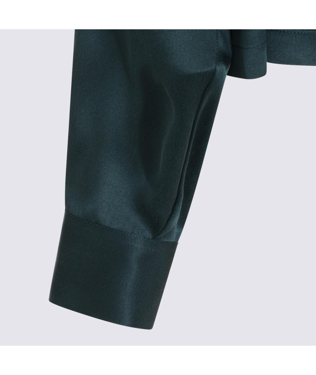 TOM FORD Зеленая шелковая блузы, фото 4