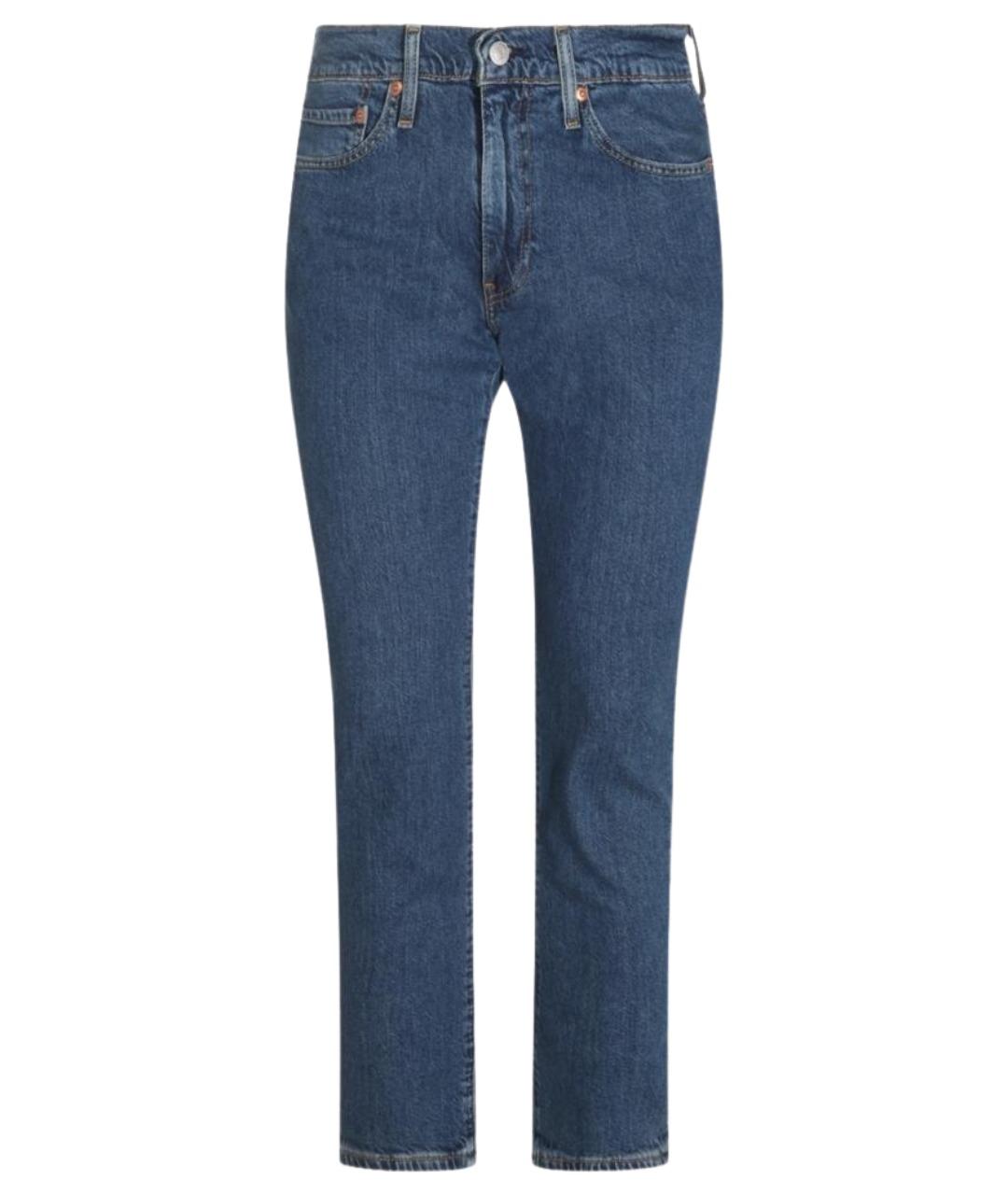 LEVI'S Синие хлопко-эластановые прямые джинсы, фото 1