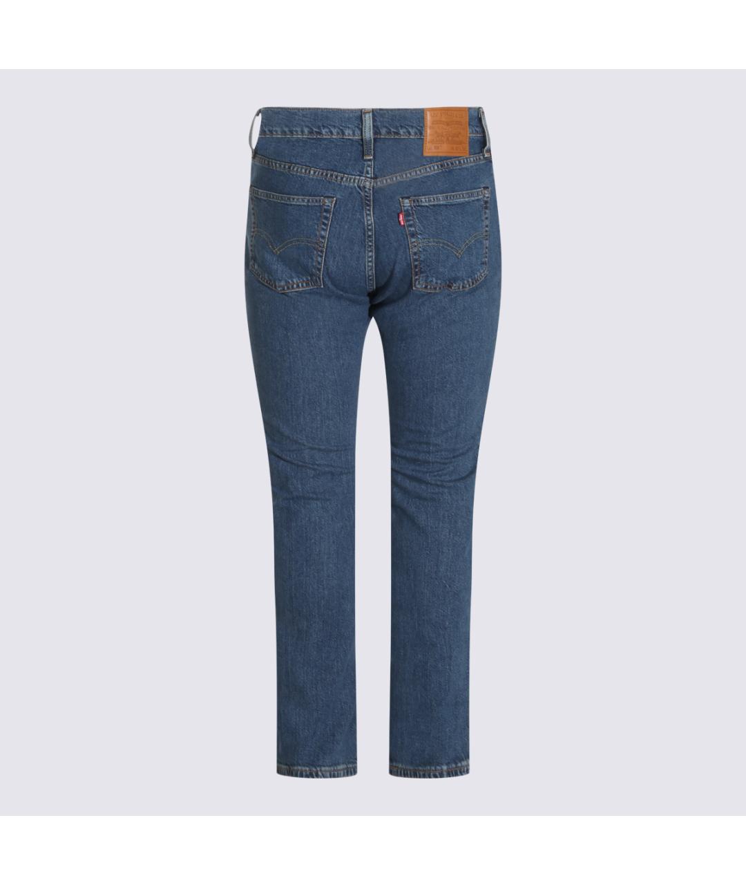 LEVI'S Синие хлопко-эластановые прямые джинсы, фото 2