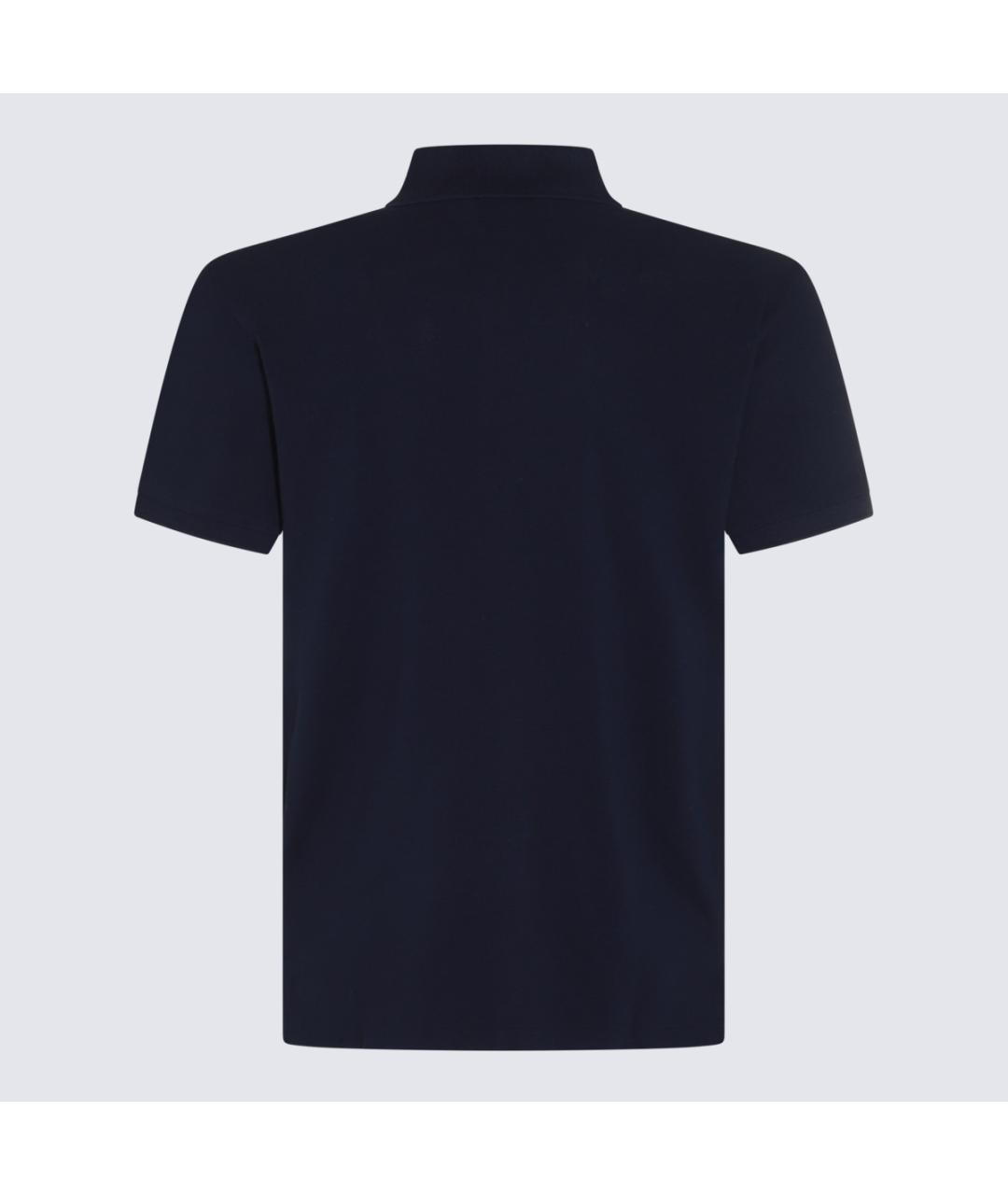 POLO RALPH LAUREN Темно-синее хлопковое поло с коротким рукавом, фото 2