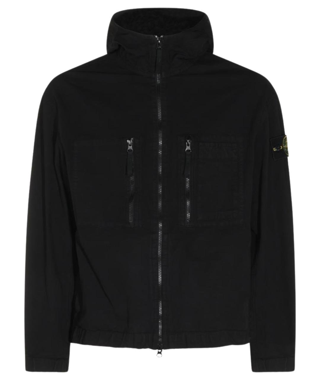 STONE ISLAND Черная хлопковая куртка, фото 1