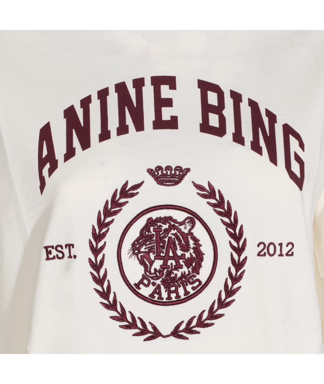 ANINE BING Белая хлопковая футболка, фото 3