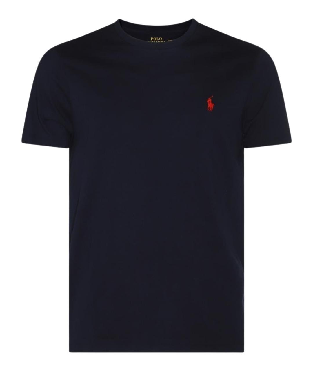 POLO RALPH LAUREN Темно-синяя хлопковая футболка, фото 1