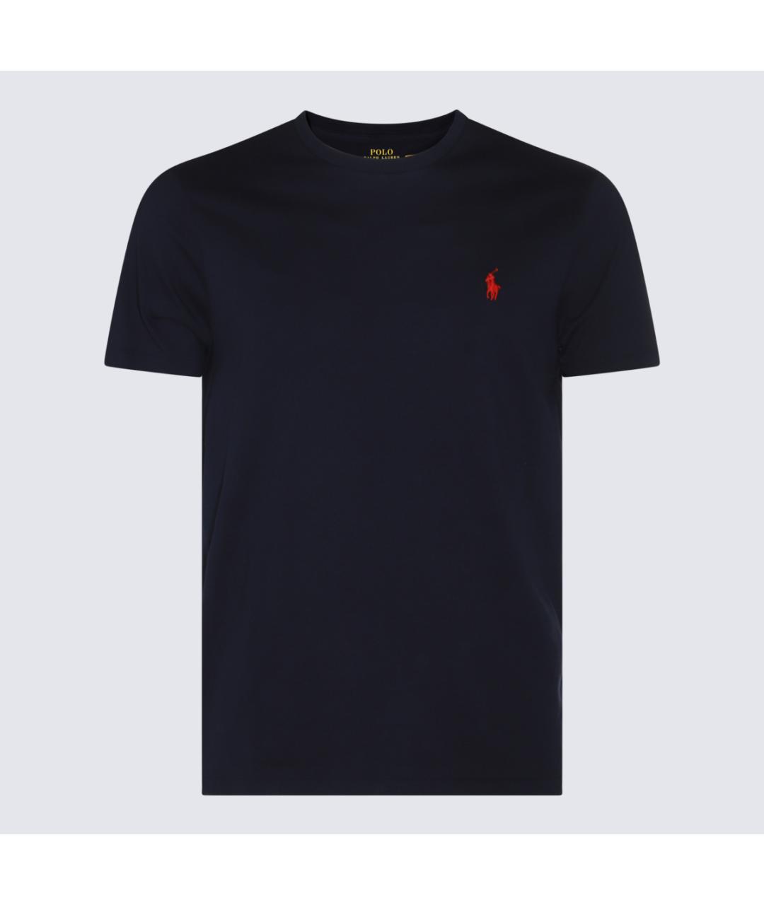 POLO RALPH LAUREN Темно-синяя хлопковая футболка, фото 3