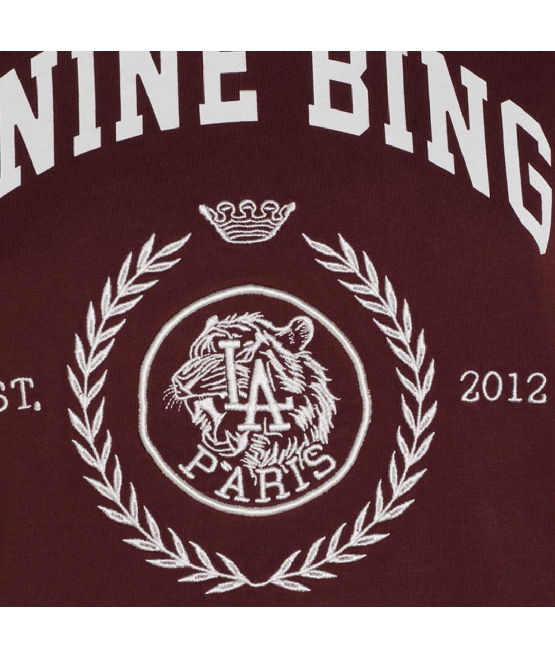 ANINE BING Бордовая хлопковая футболка, фото 3