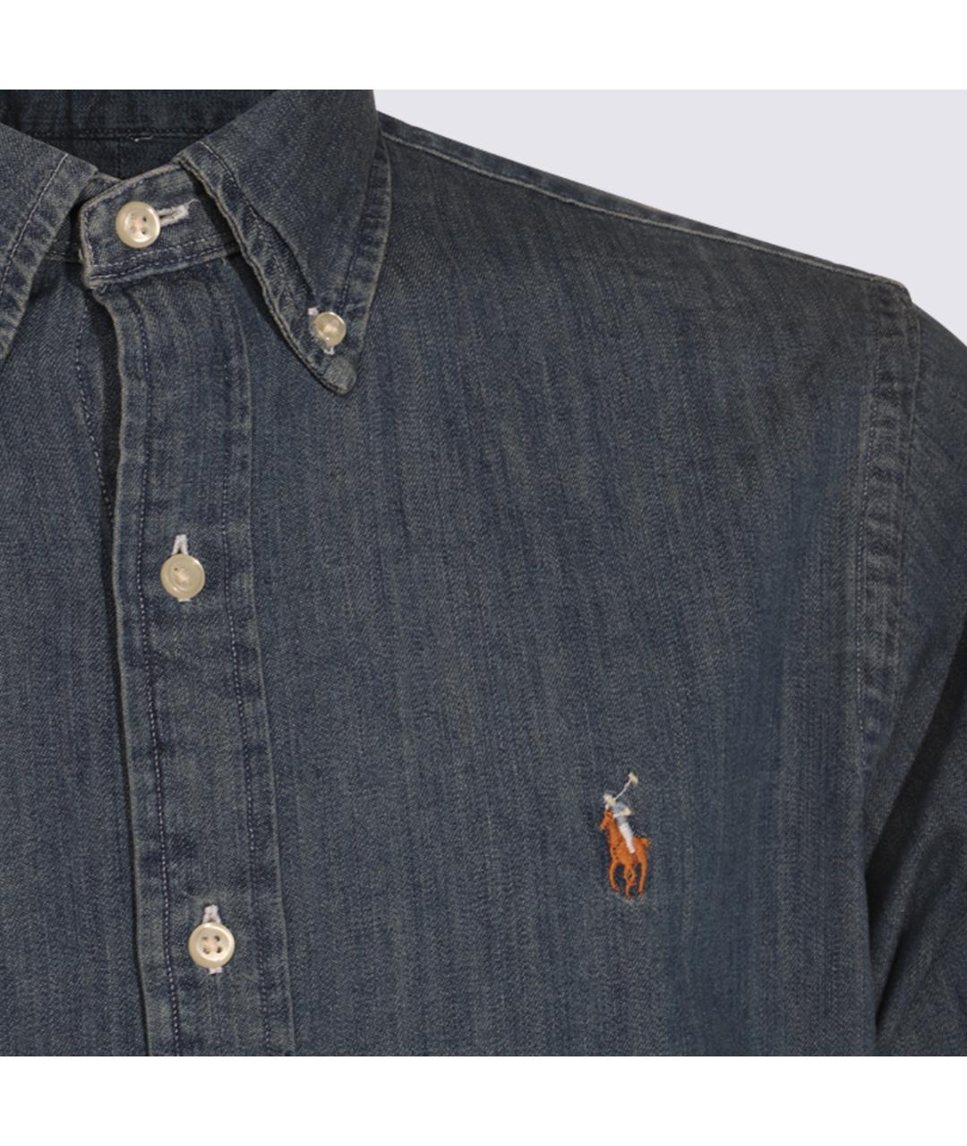POLO RALPH LAUREN Синяя хлопковая кэжуал рубашка, фото 3