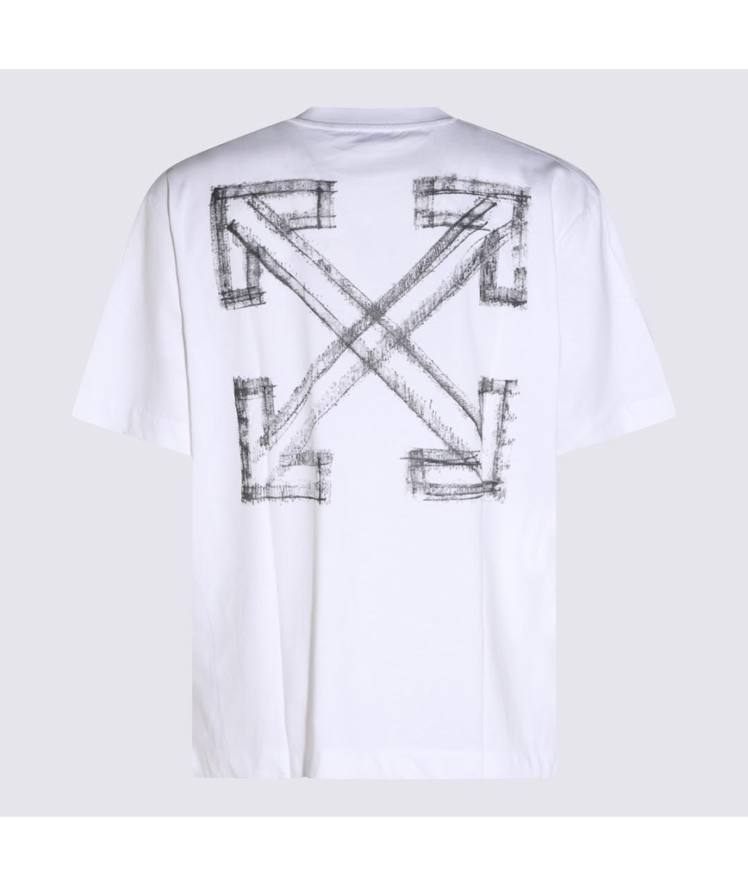 OFF-WHITE Белая хлопковая футболка, фото 2