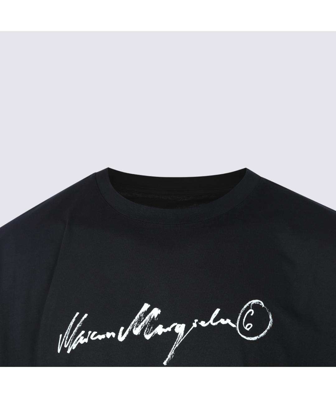 MM6 MAISON MARGIELA Черная хлопковая футболка, фото 3