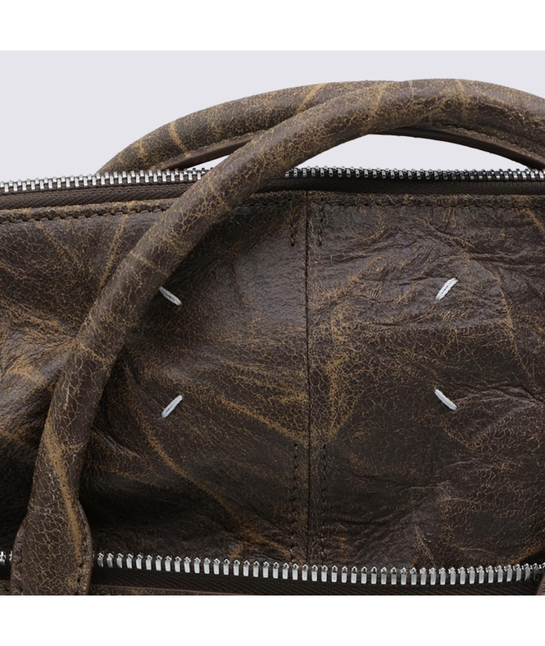 MAISON MARGIELA Коричневая кожаная сумка тоут, фото 4