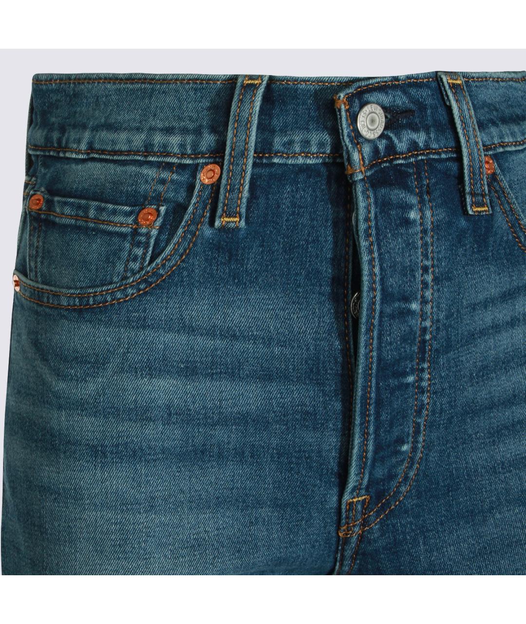 LEVI'S Синие хлопковые прямые джинсы, фото 3