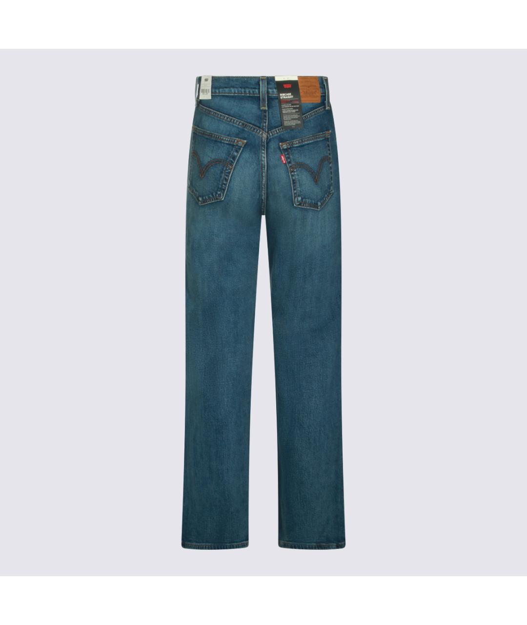 LEVI'S Синие хлопковые прямые джинсы, фото 2
