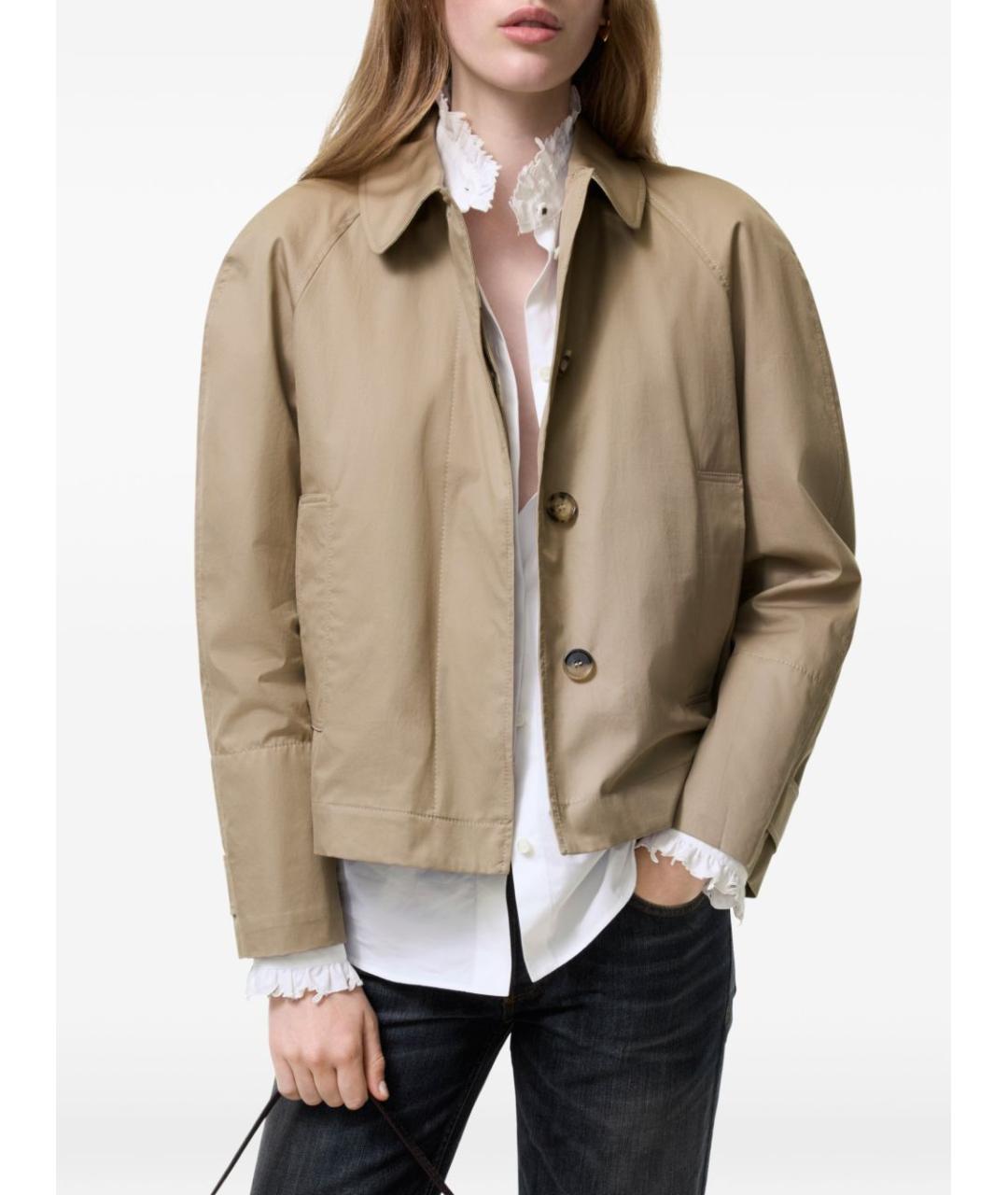 BURBERRY Бежевая хлопковая куртка, фото 4