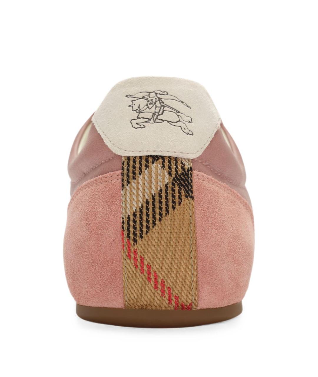 BURBERRY Розовые кожаные кроссовки, фото 6