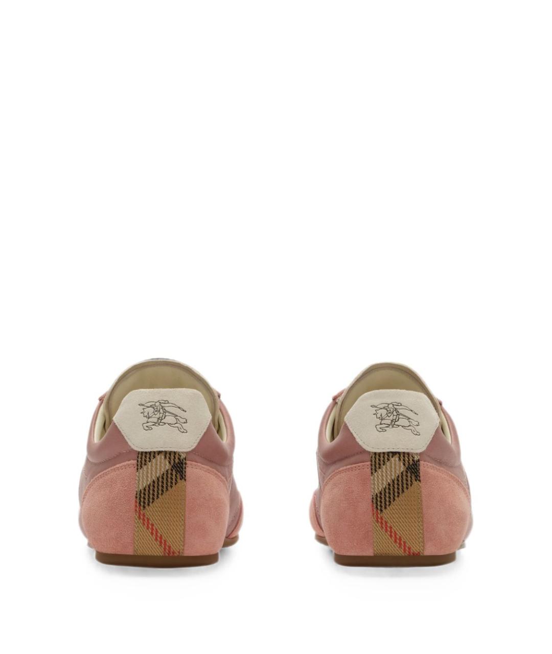BURBERRY Розовые кожаные кроссовки, фото 5