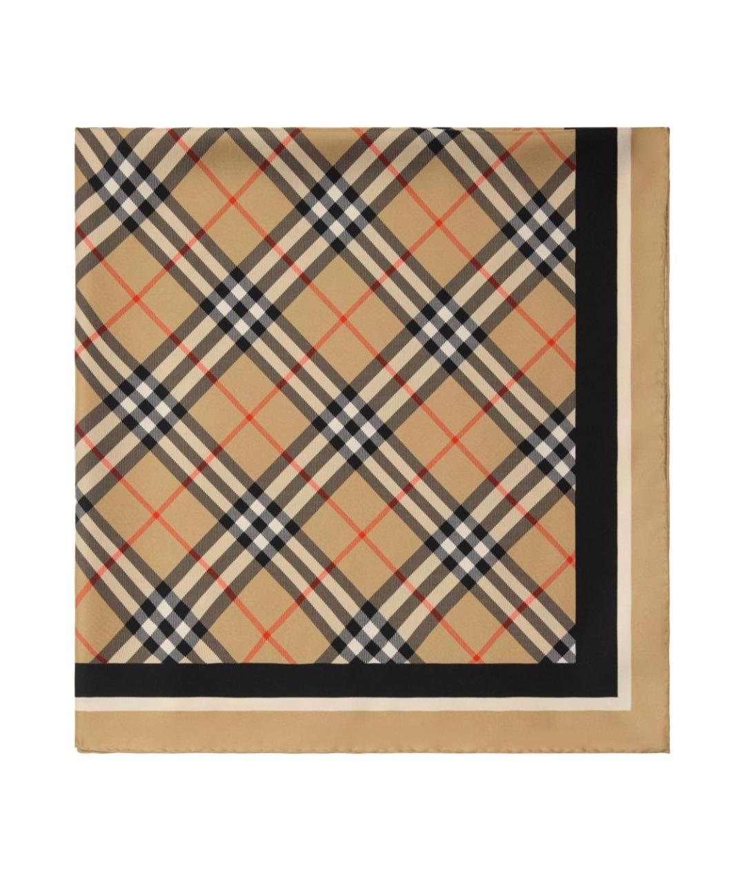BURBERRY Бежевый шелковый шарф, фото 2