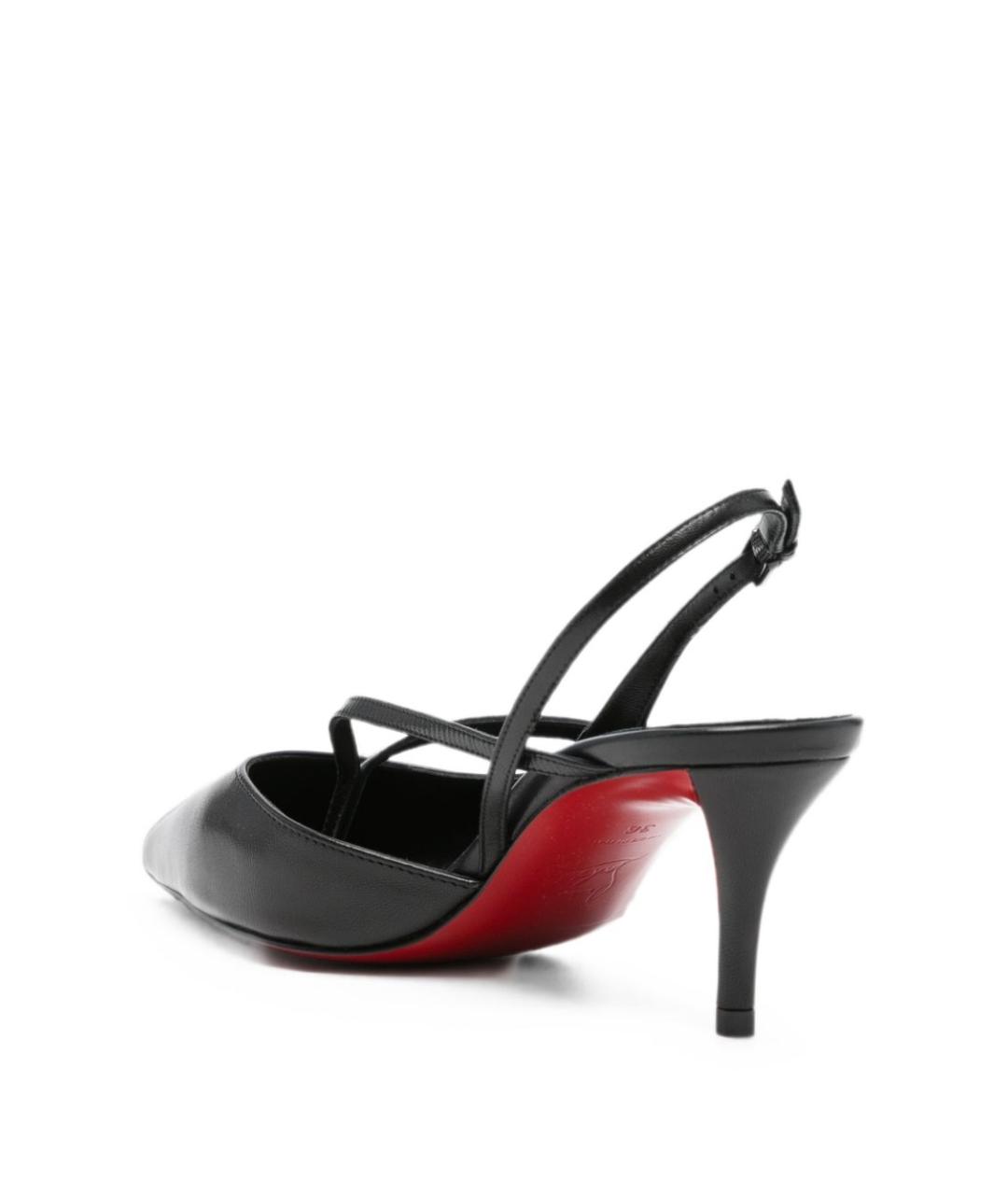 CHRISTIAN LOUBOUTIN Черные кожаные туфли, фото 2