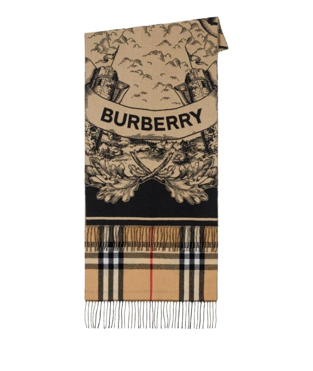 BURBERRY Бежевый кашемировый шарф, фото 1