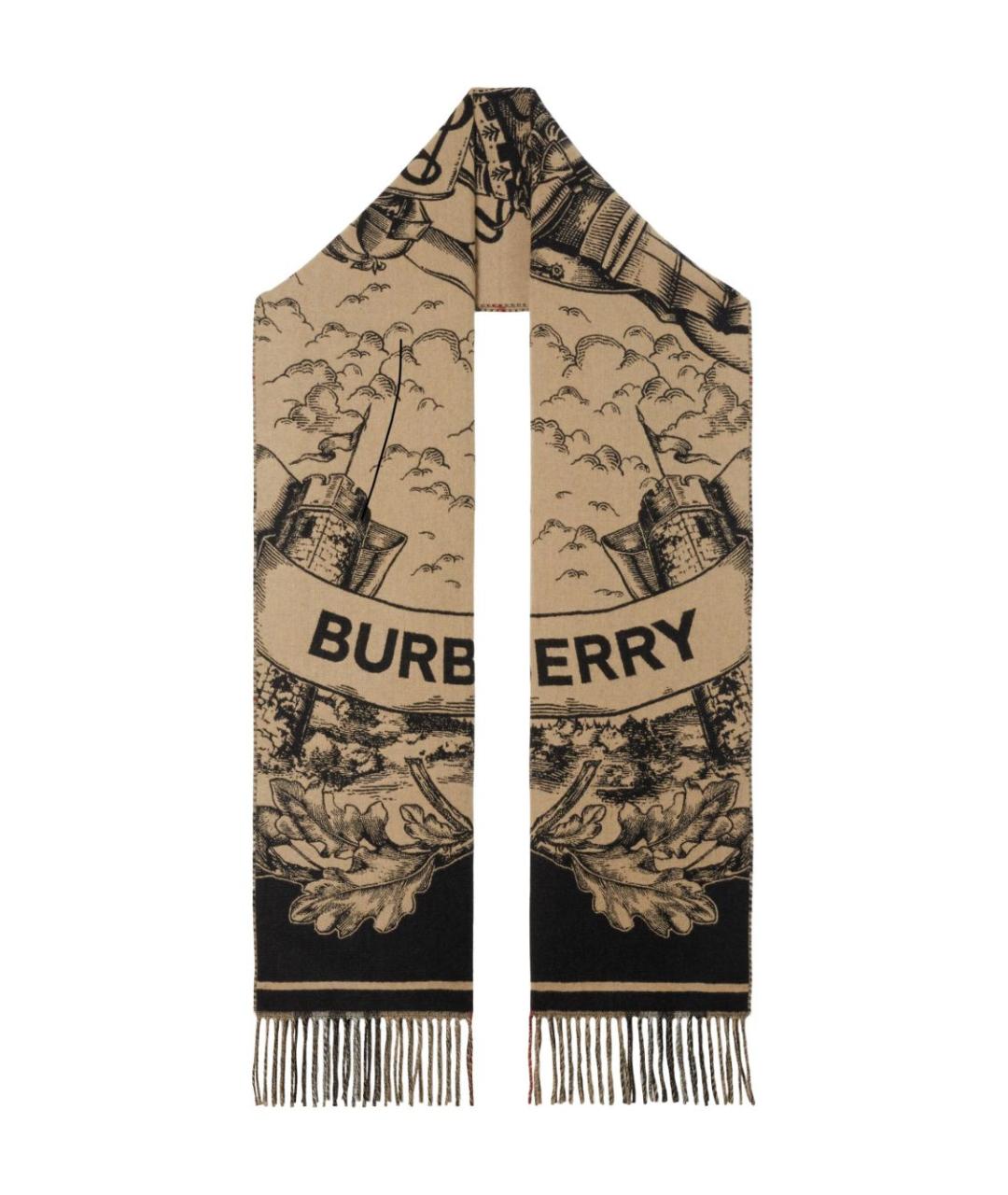 BURBERRY Бежевый кашемировый шарф, фото 2