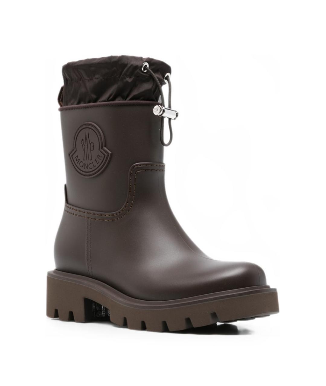 MONCLER Бордовые резиновые сапоги, фото 4