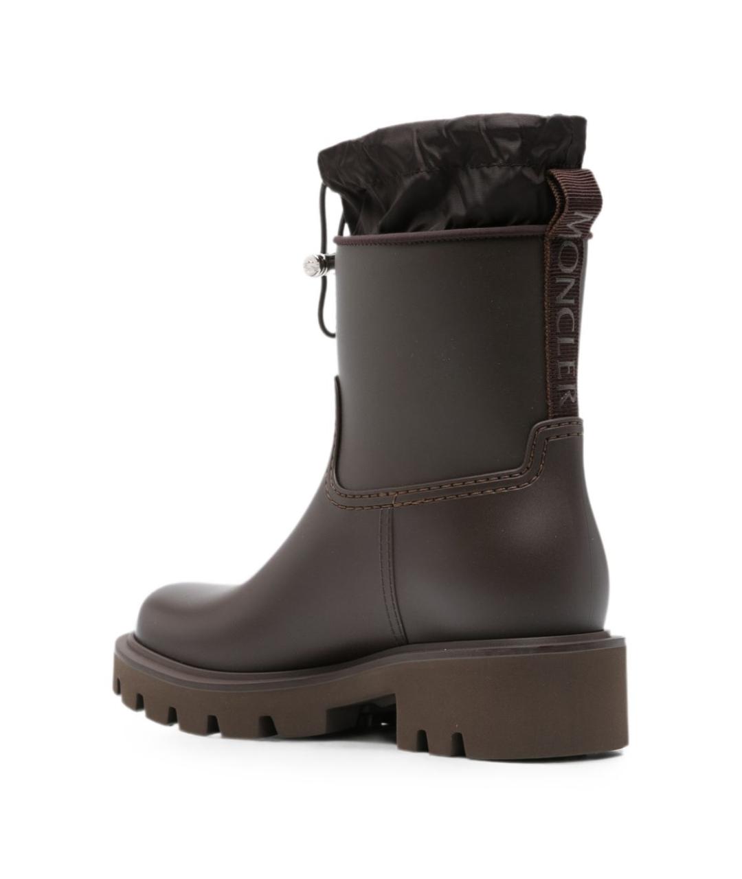 MONCLER Бордовые резиновые сапоги, фото 2