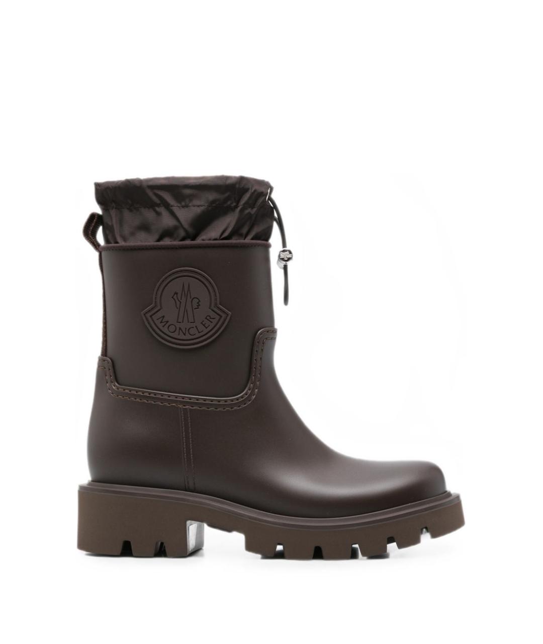 MONCLER Бордовые резиновые сапоги, фото 1