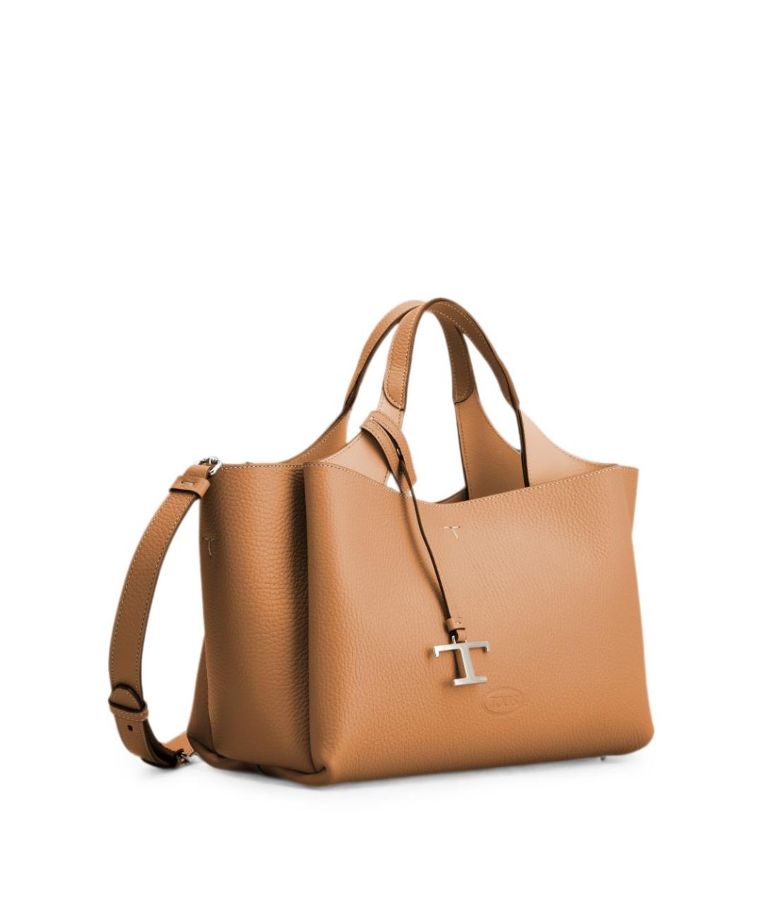 TOD'S Коричневая кожаная сумка тоут, фото 5