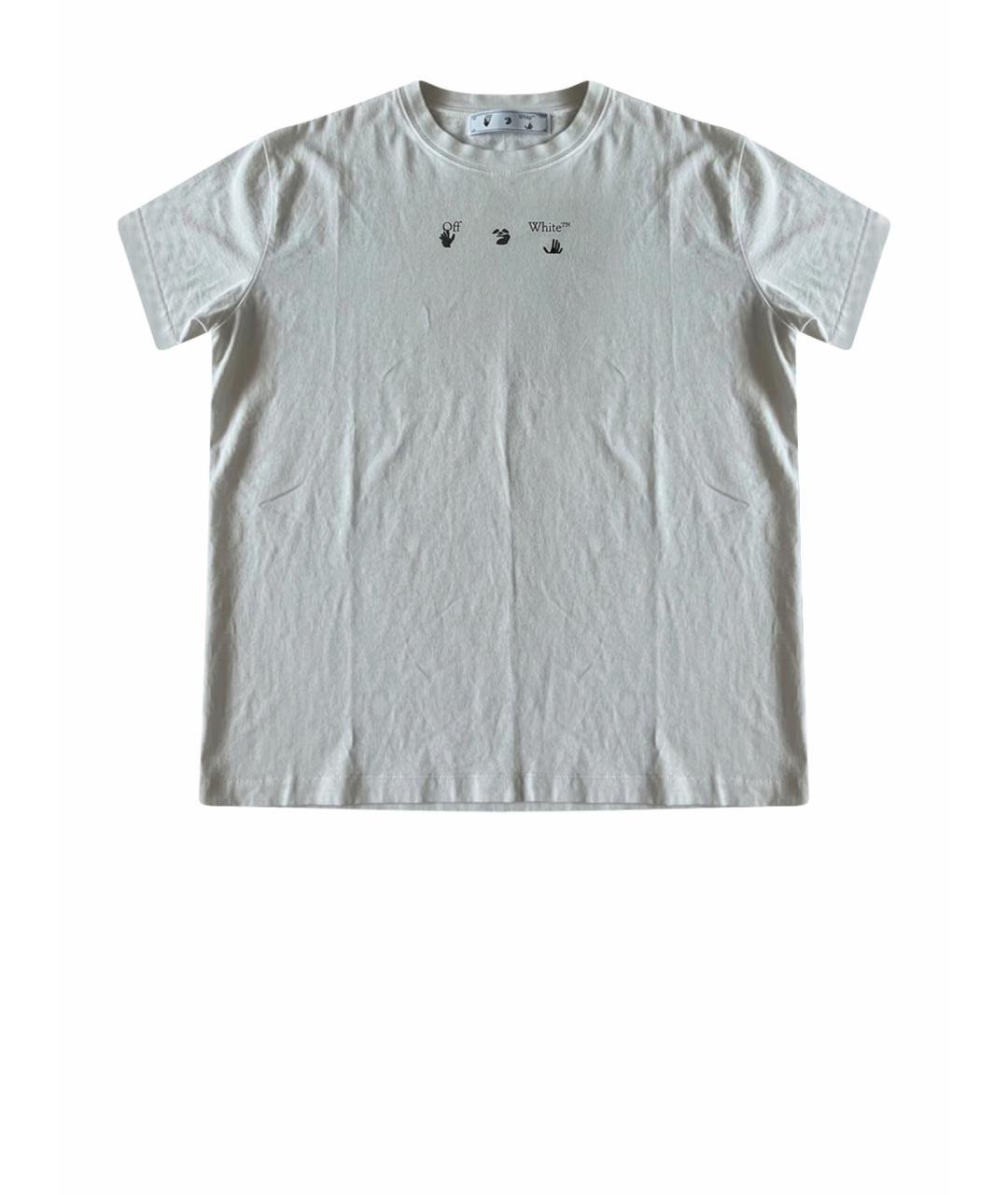 OFF-WHITE Белая хлопковая футболка, фото 1