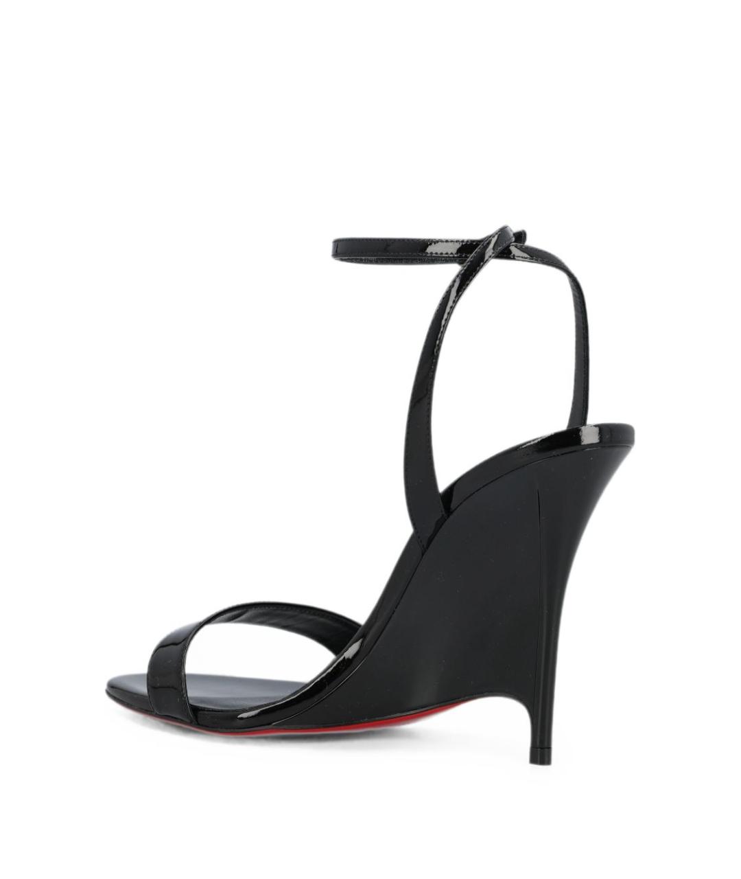 CHRISTIAN LOUBOUTIN Черные кожаные босоножки, фото 2