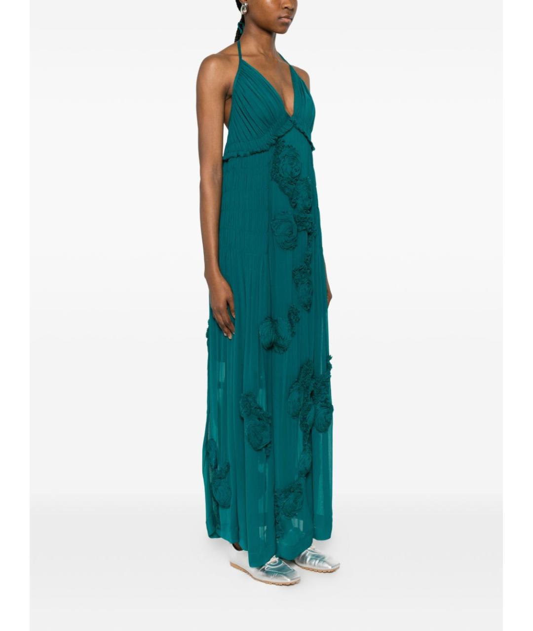 DRIES VAN NOTEN Зеленое вискозное платье, фото 5