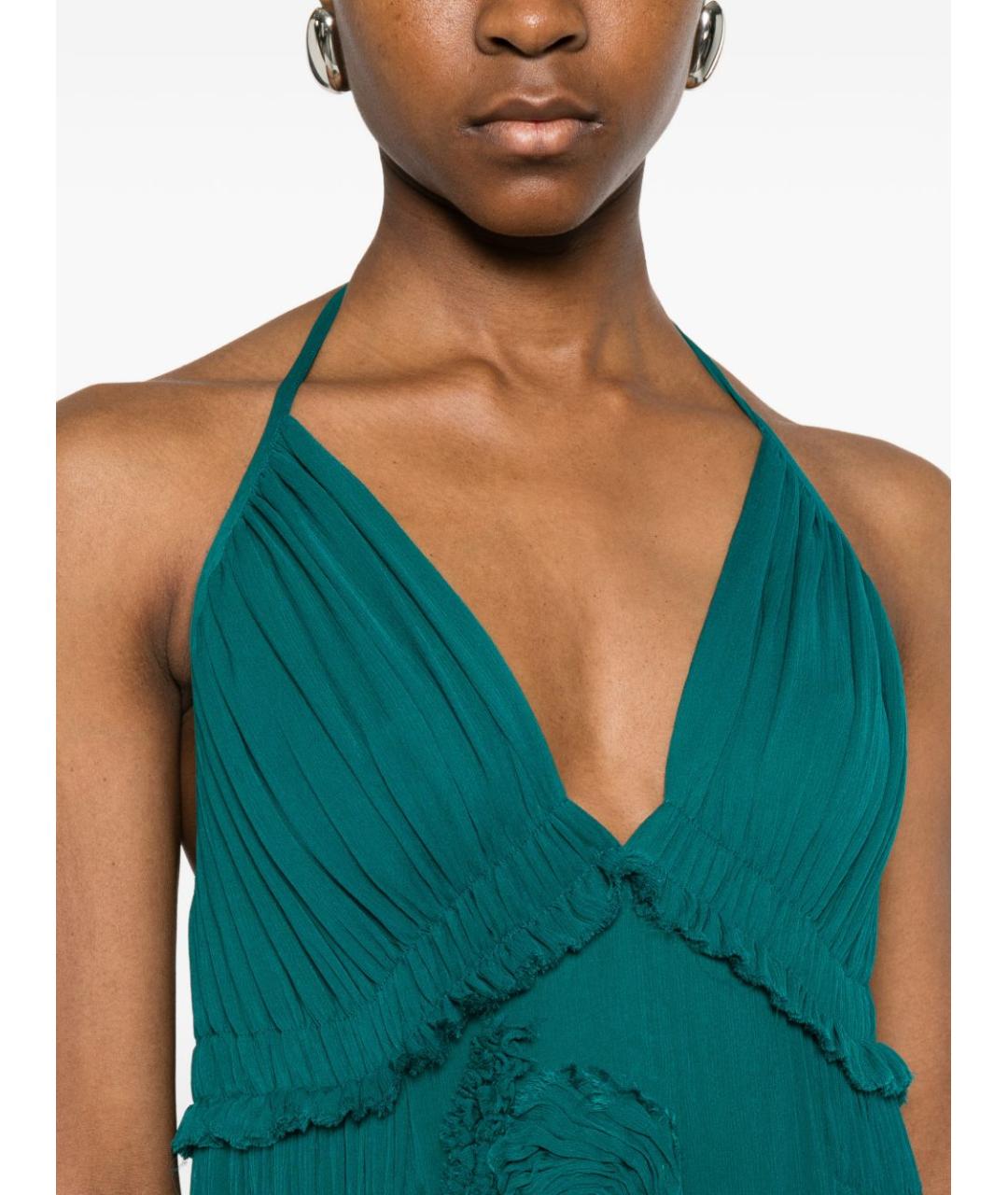 DRIES VAN NOTEN Зеленое вискозное платье, фото 4
