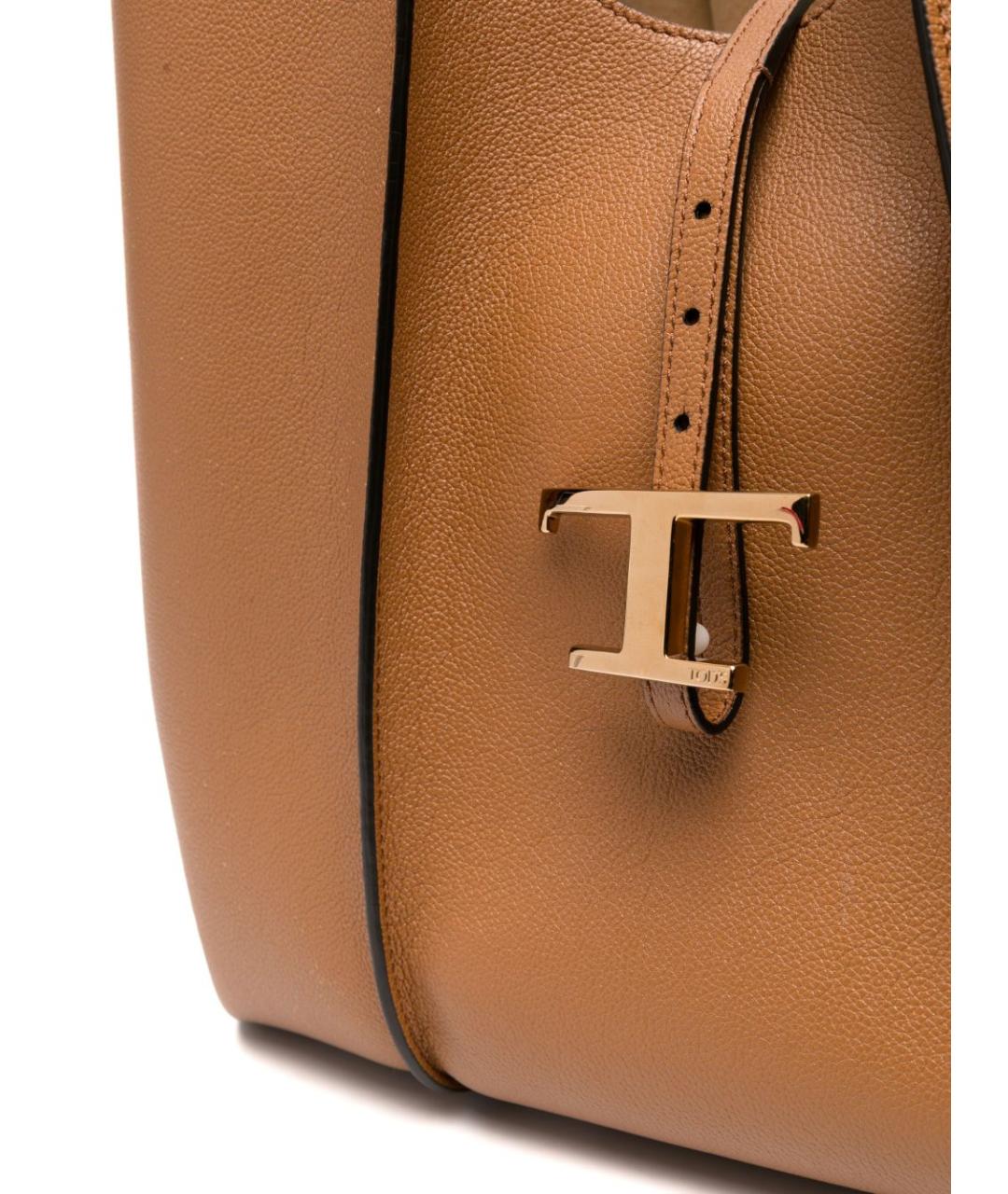 TOD'S Коричневая кожаная сумка тоут, фото 4