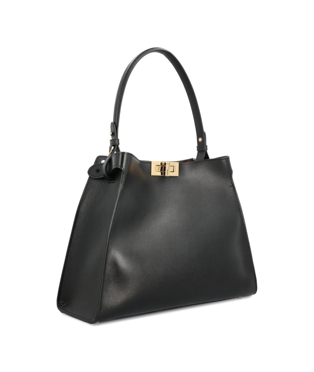 FENDI Черная кожаная сумка тоут, фото 4