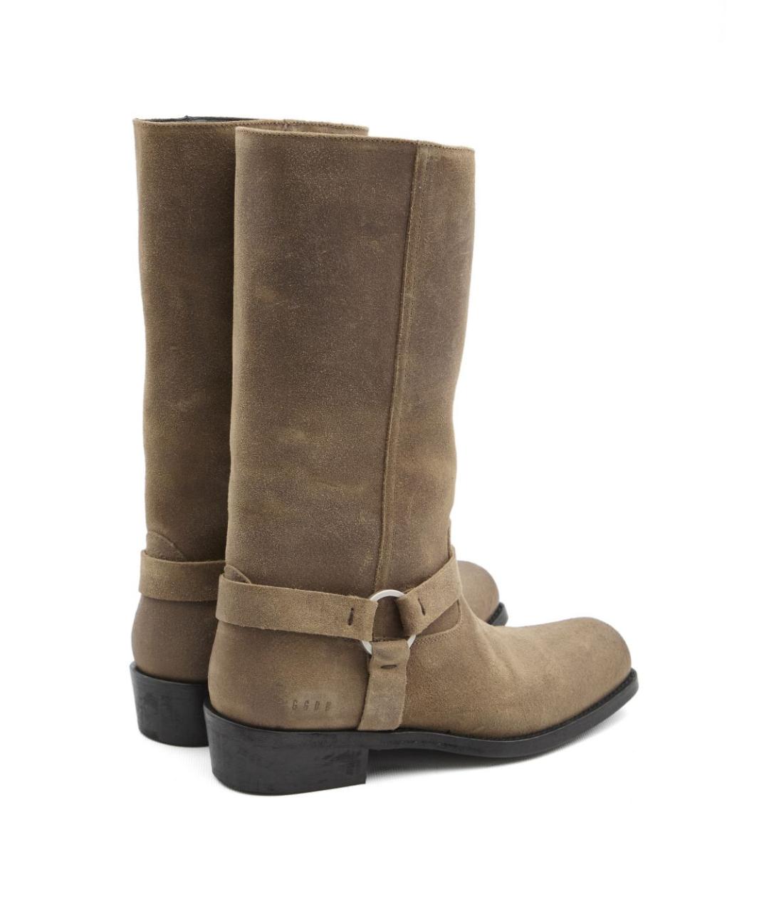 GOLDEN GOOSE Бежевые кожаные сапоги, фото 4