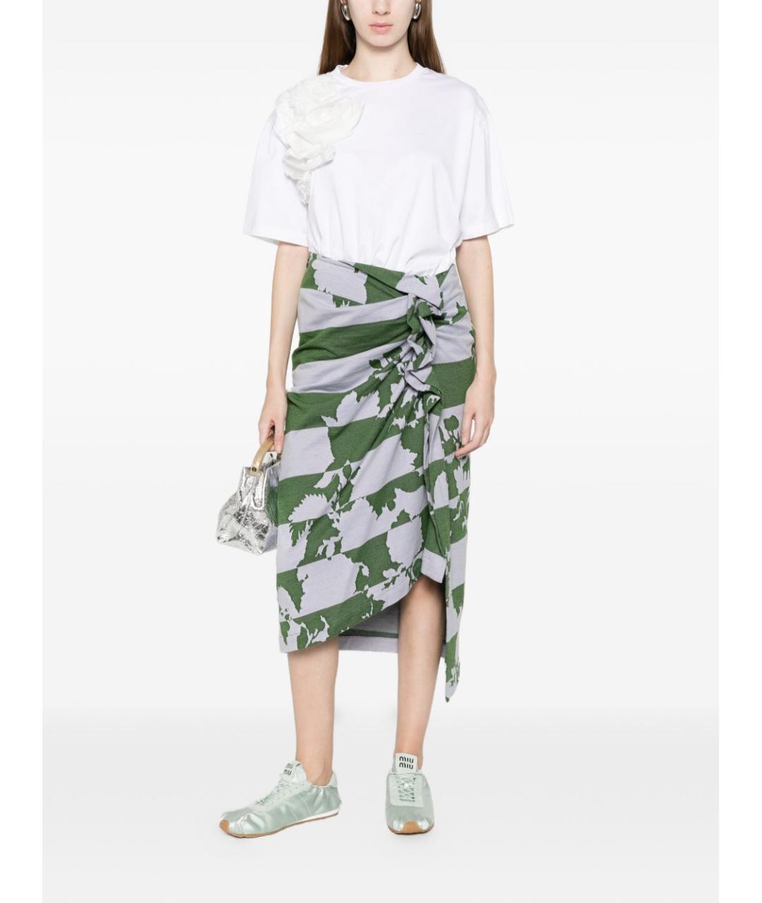 DRIES VAN NOTEN Мульти хлопковая юбка миди, фото 4