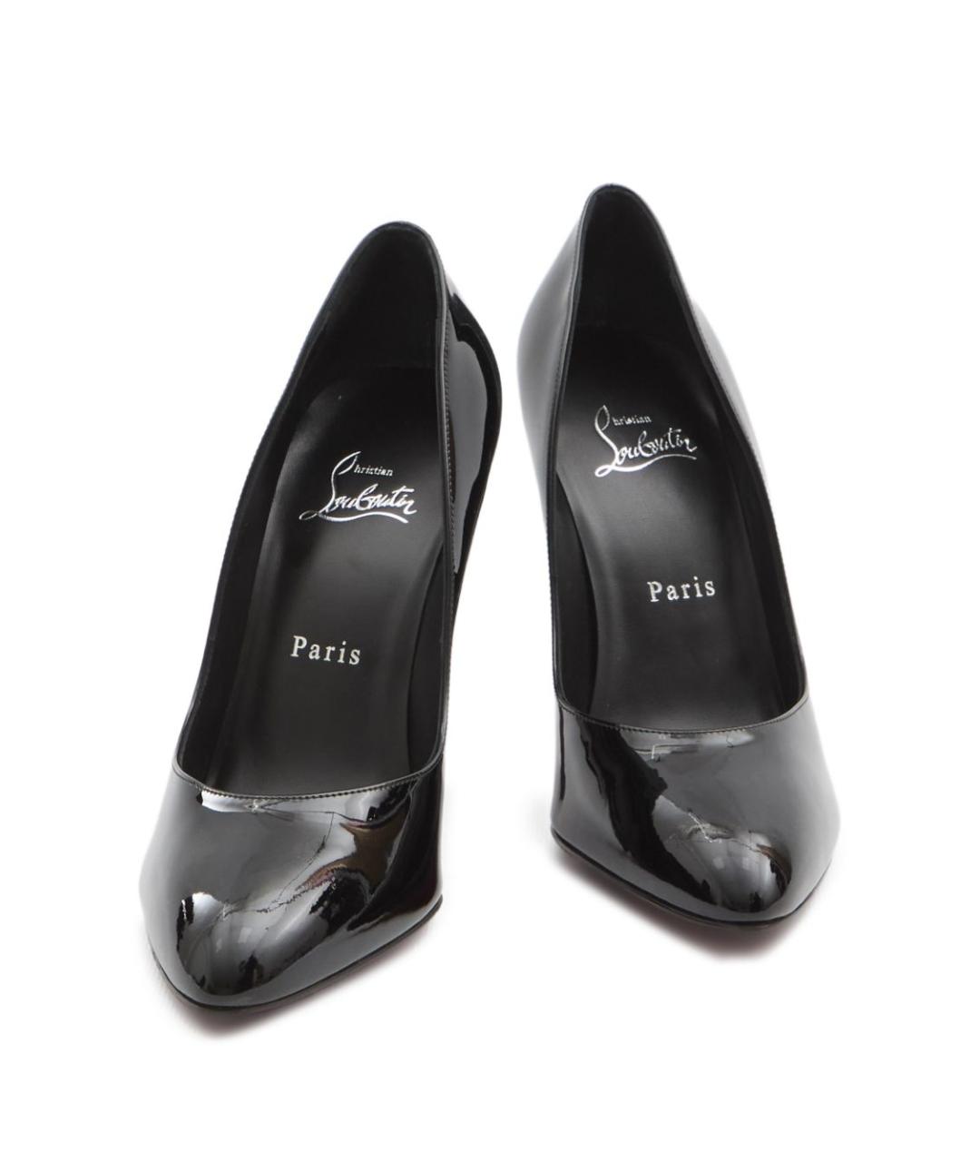 CHRISTIAN LOUBOUTIN Черные кожаные туфли, фото 3