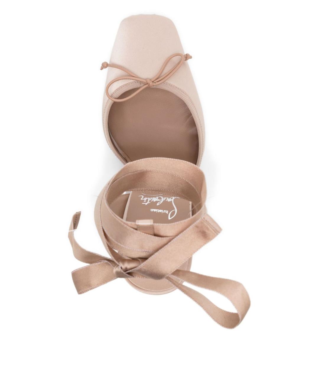 CHRISTIAN LOUBOUTIN Бежевые текстильные туфли, фото 4