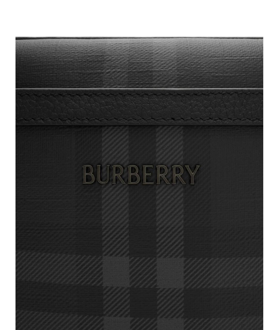 BURBERRY Антрацитовая сумка на плечо из искусственной кожи, фото 2