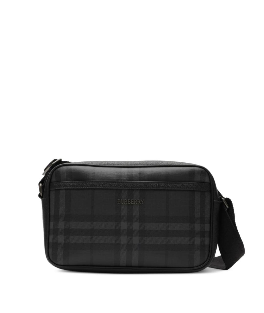 BURBERRY Антрацитовая сумка на плечо из искусственной кожи, фото 1
