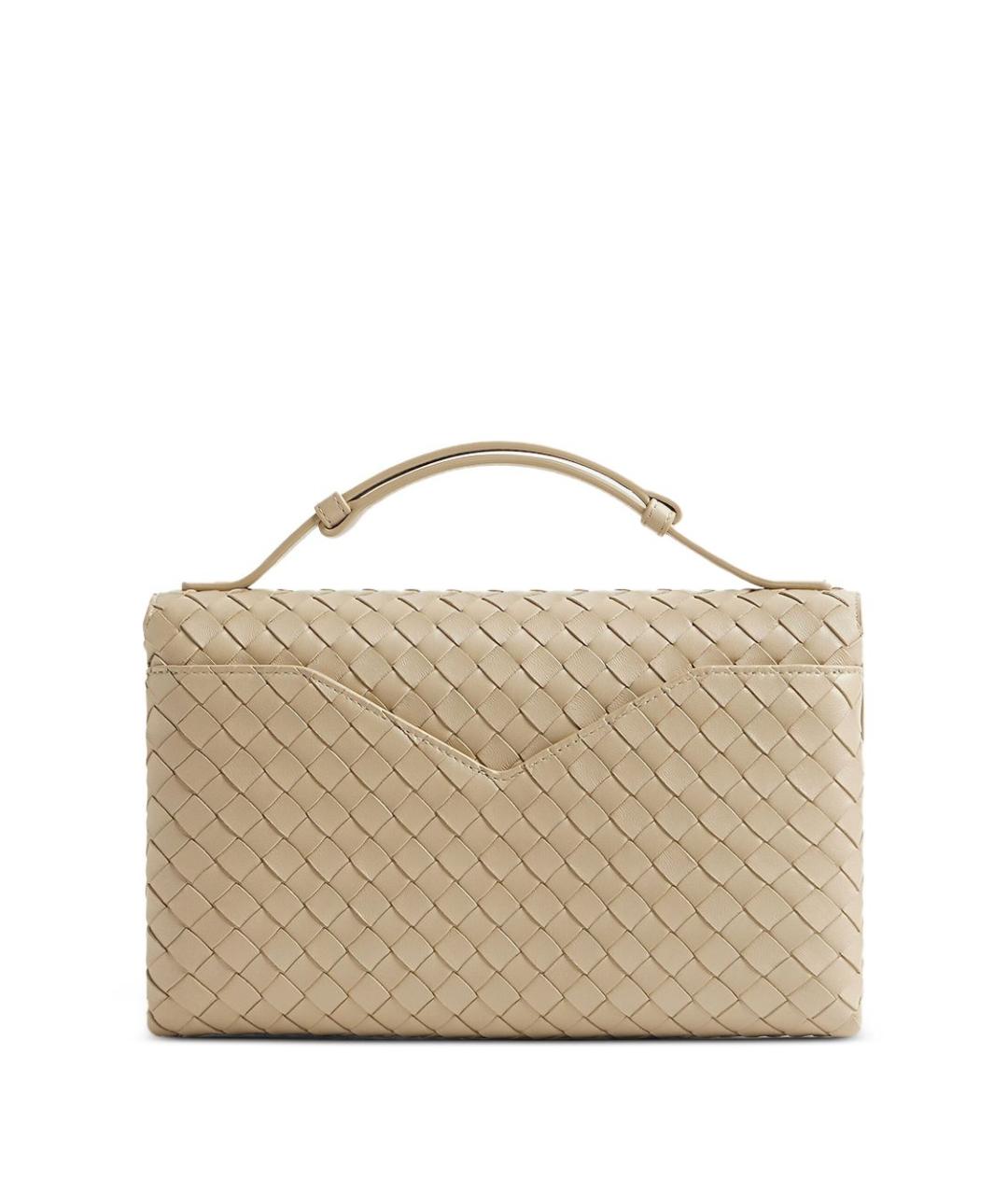 BOTTEGA VENETA Бежевая кожаная сумка через плечо, фото 3