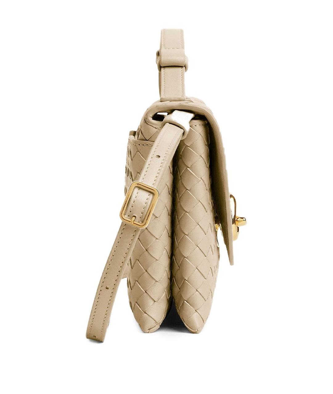 BOTTEGA VENETA Бежевая кожаная сумка через плечо, фото 2