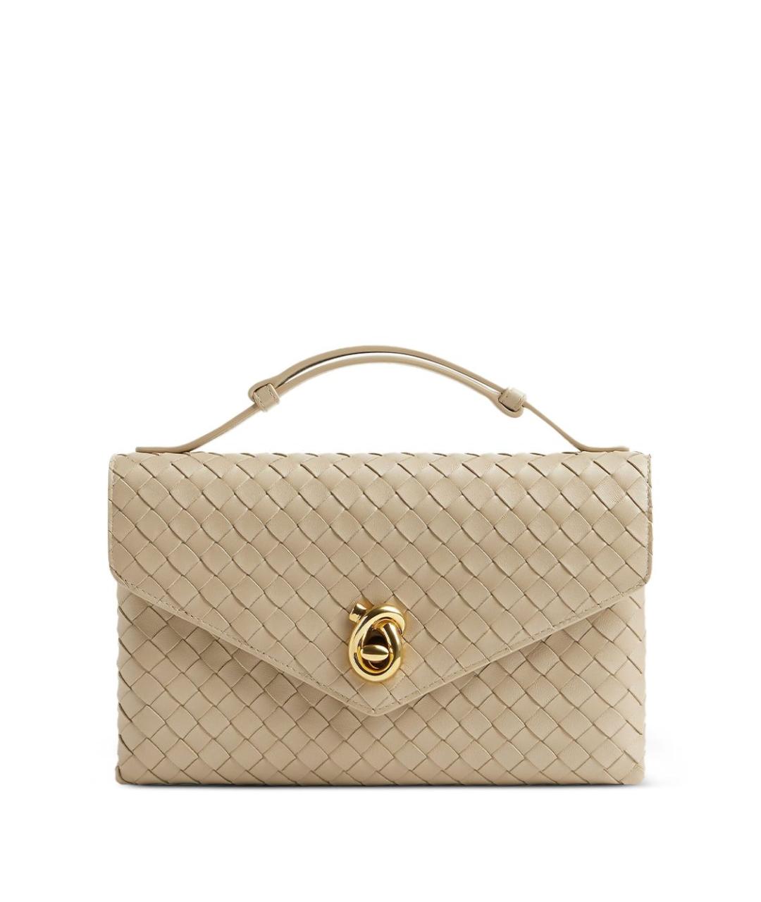 BOTTEGA VENETA Бежевая кожаная сумка через плечо, фото 1