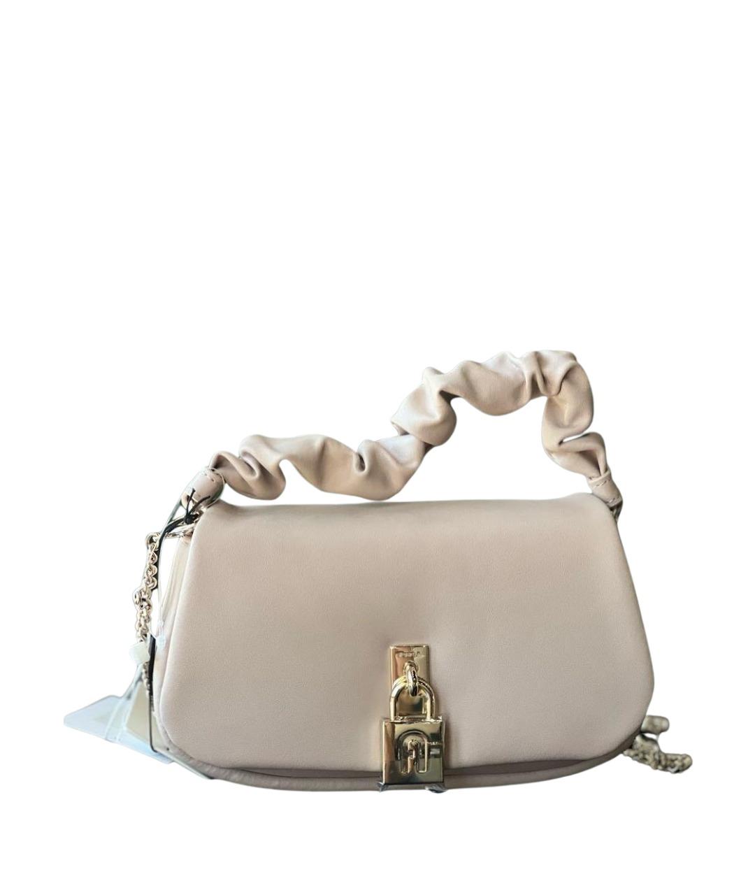 FURLA Бежевая кожаная сумка через плечо, фото 1