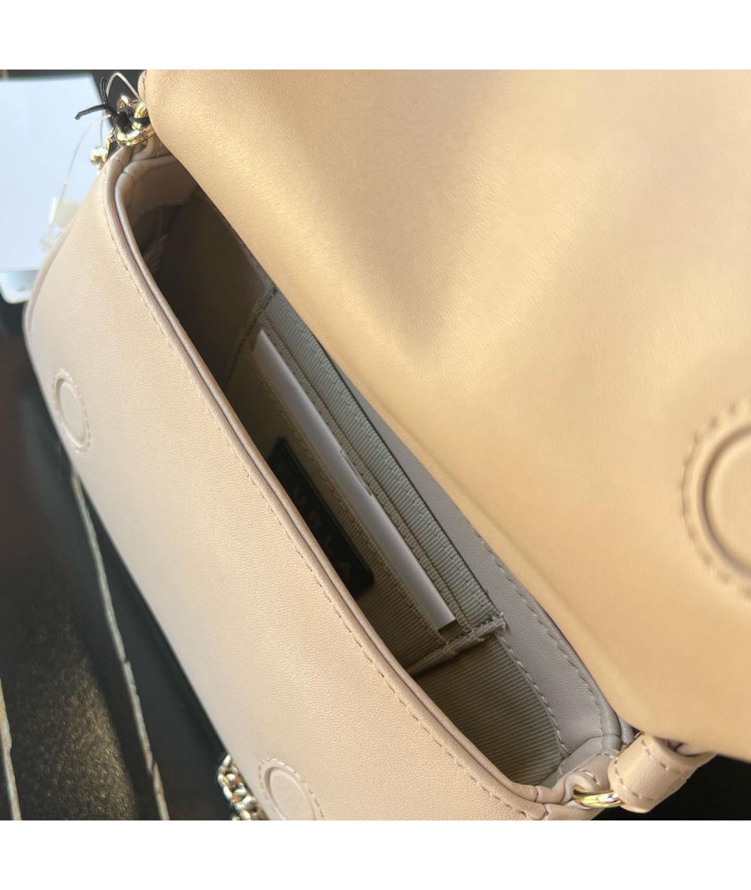FURLA Бежевая кожаная сумка через плечо, фото 4