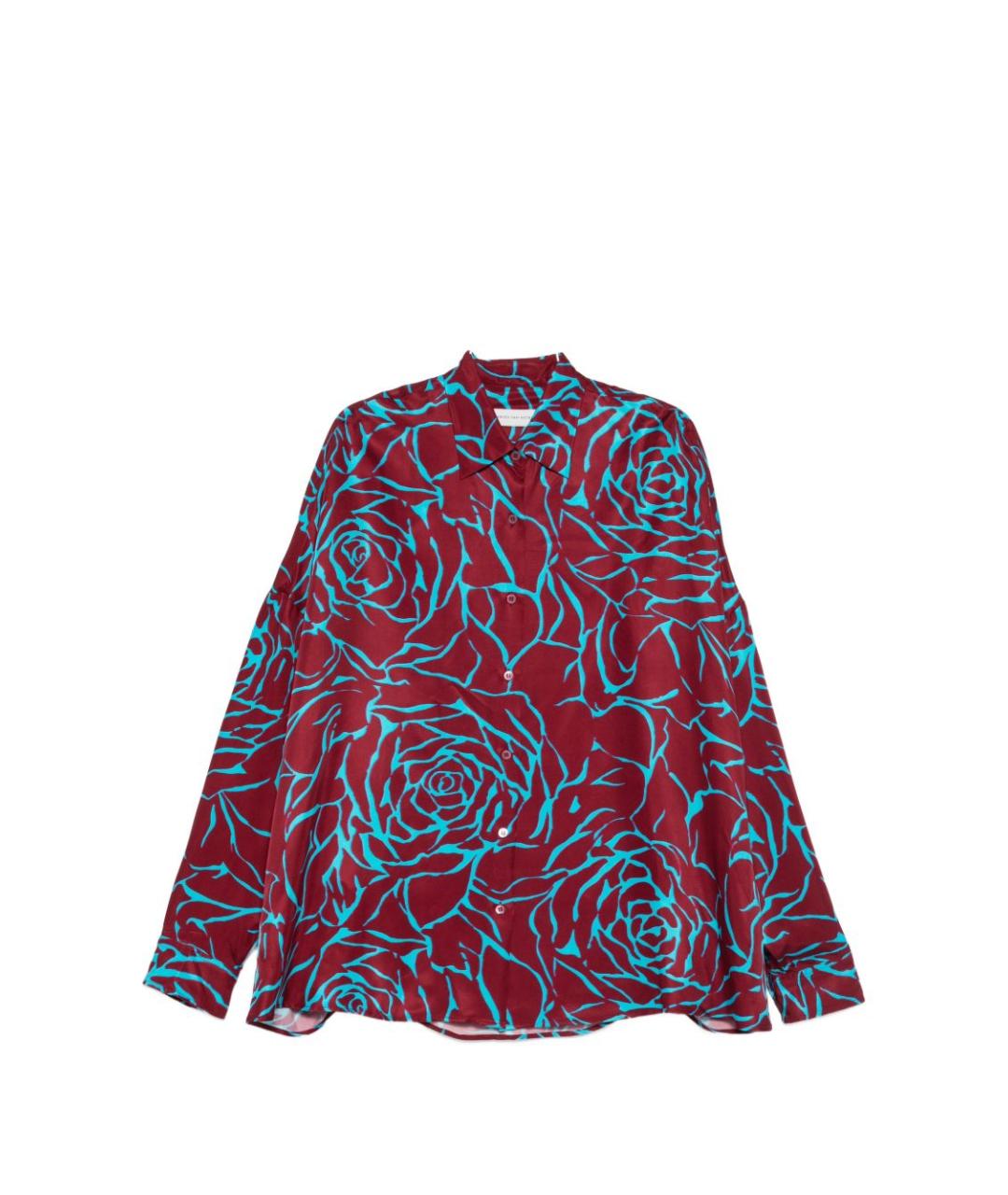 DRIES VAN NOTEN Бордовая вискозная рубашка, фото 1