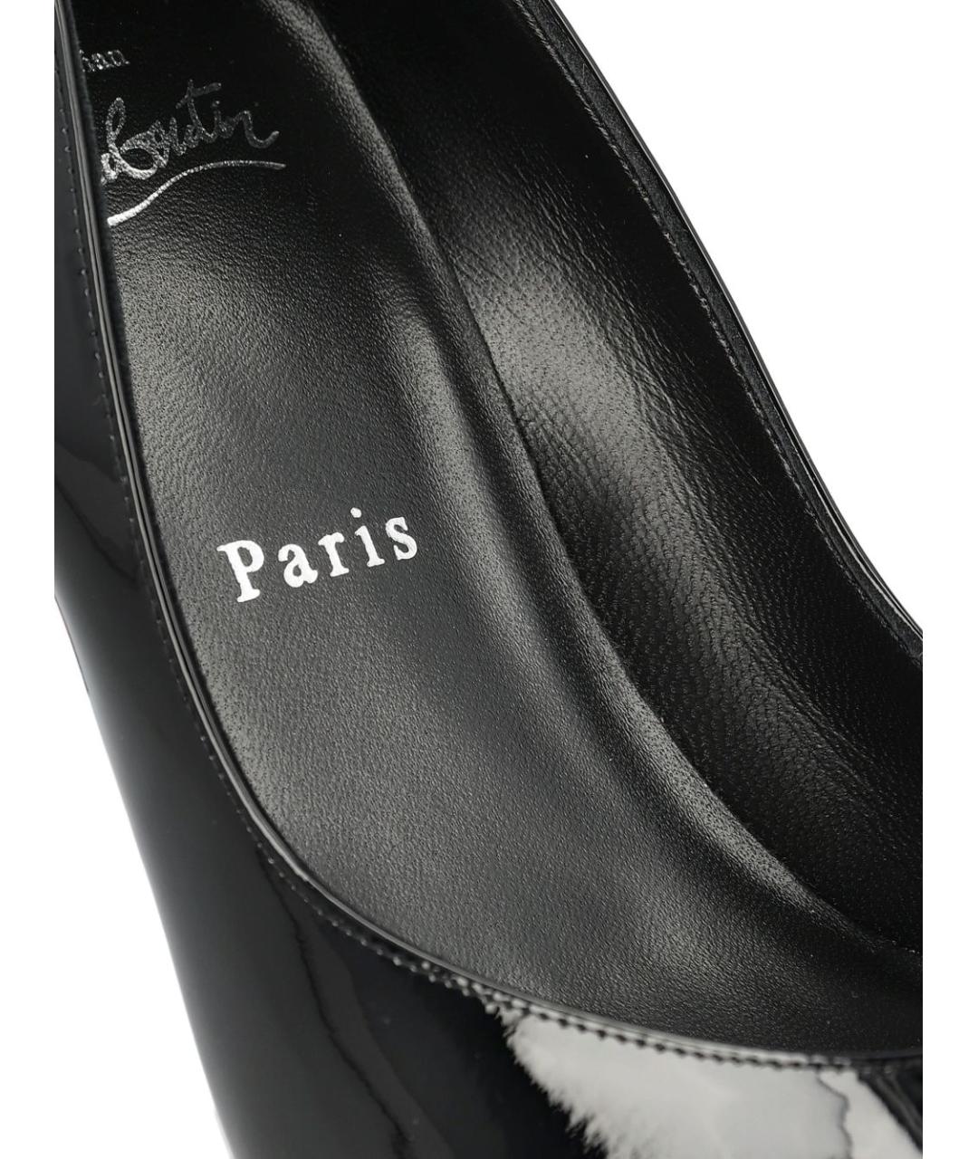 CHRISTIAN LOUBOUTIN Черные кожаные туфли, фото 2