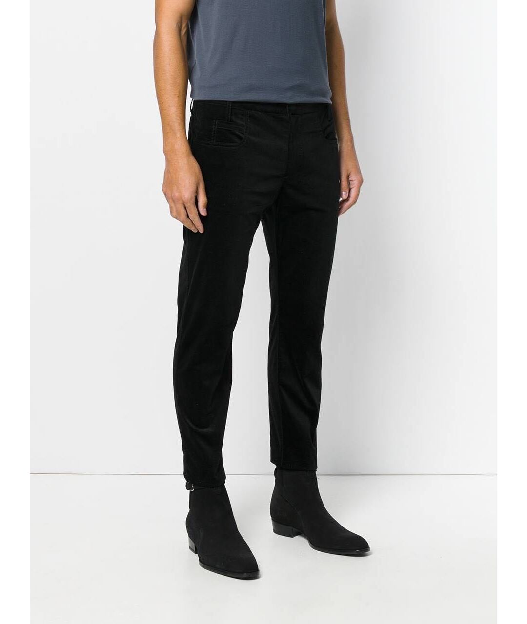 HAIDER ACKERMANN Черные хлопко-эластановые джинсы скинни, фото 2