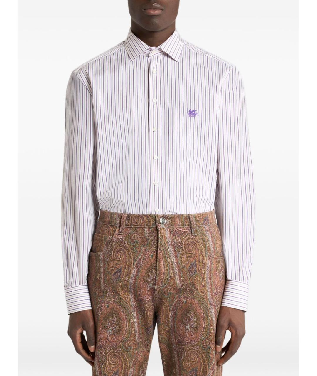 ETRO Фиолетовая хлопковая кэжуал рубашка, фото 3