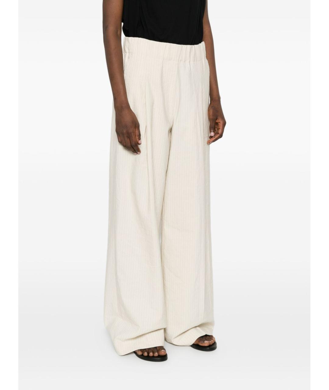 DRIES VAN NOTEN Бежевые хлопковые прямые брюки, фото 3
