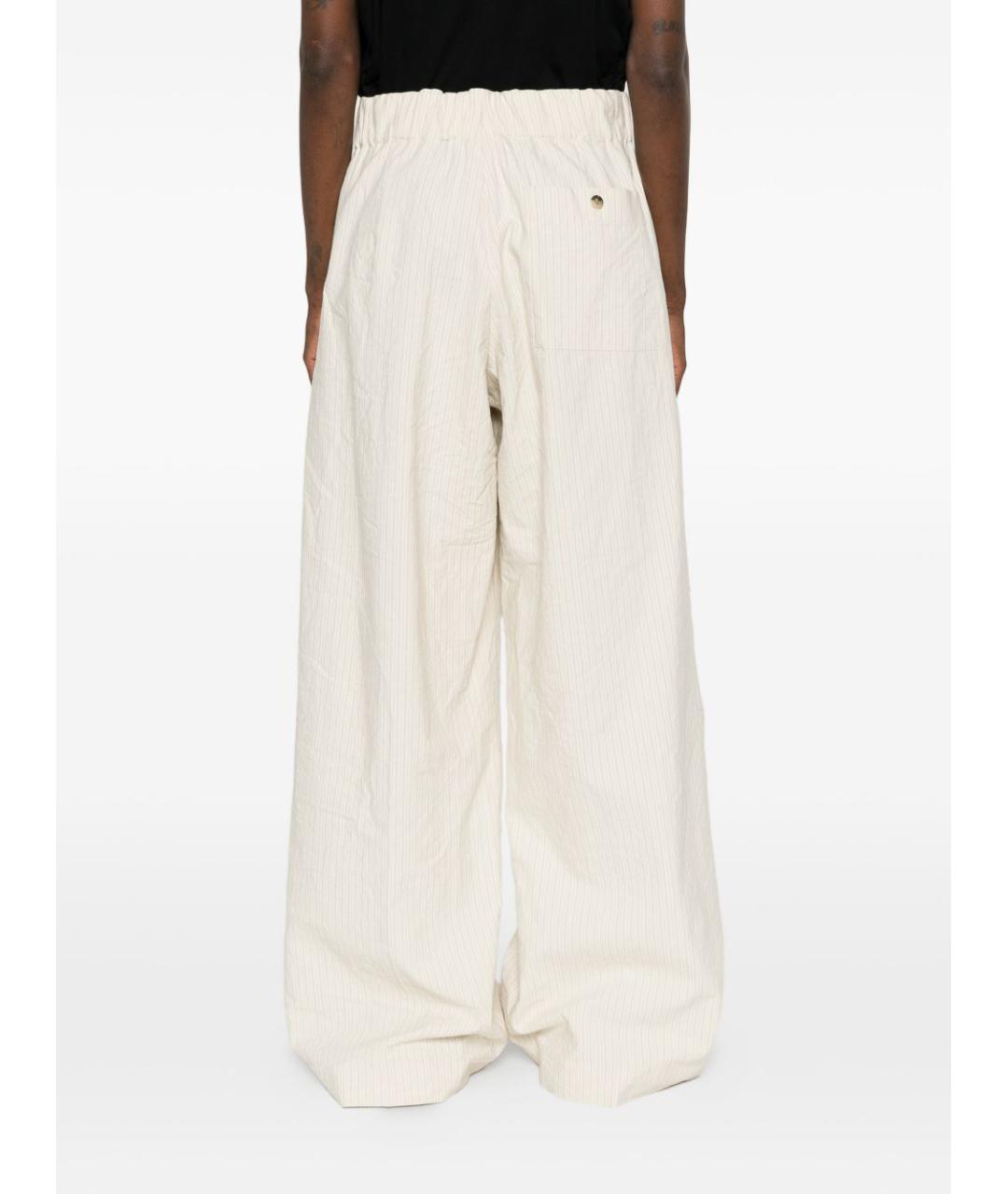DRIES VAN NOTEN Бежевые хлопковые прямые брюки, фото 2